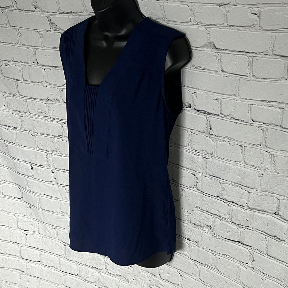 Derek Lam Midnight Blue V-Neck Blouse - Picture 2 of 4